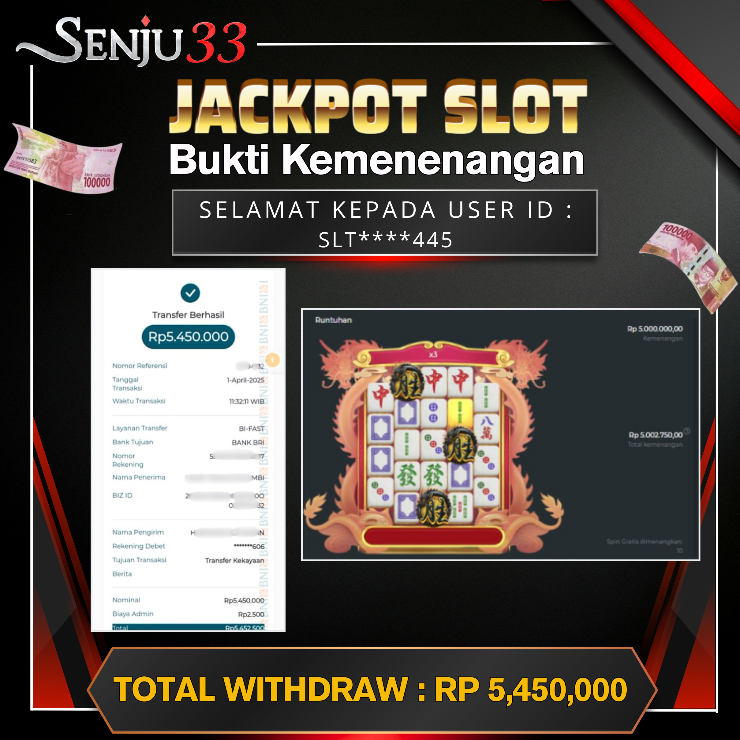 🎰 SENJU33 JACKPOT SLOT Rp. 5.450.000 LUNAS 🎉